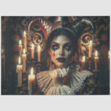 神秘的な暗いハーレクイン明るい目のデコパージュ