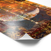 神秘的な暗い金ゴールド三日月の宝石 フォトプリント            (角)