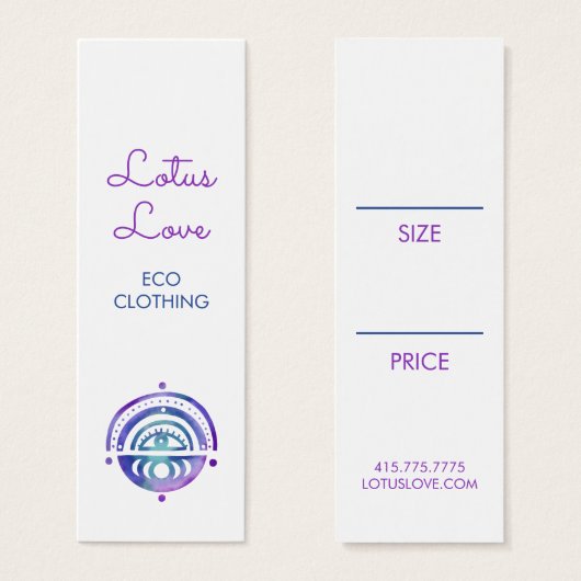 神秘的な月つるラベルサイズ衣服表示カード (正面&裏面)