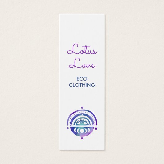 神秘的な月つるラベルサイズ衣服表示カード (正面)