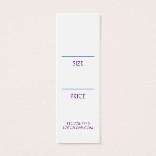 神秘的な月つるラベルサイズ衣服表示カード (裏面)