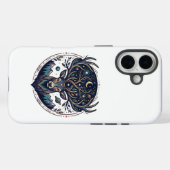 神秘的な月と星の芸術的な牡鹿デザイン Case-Mate iPhoneケース (裏面 (横))