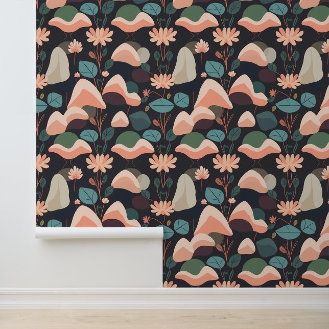 神秘的な月に照らされたガーデン抽象芸術パターン 壁紙 (アプリケーション)