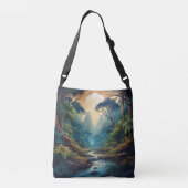 神秘的な月に照らされたジャングル – 自然の静寂 クロスボディバッグ (裏面)