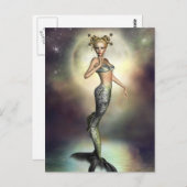 神秘的な月の人魚 ポストカード (正面/裏面)
