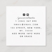 神秘的な月の手の密教癒のエネルギー スクエア名刺 (裏面)