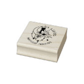 神秘的な月の猫の花とex Libris本 ラバースタンプ (スタンプ)