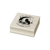 神秘的な月の猫ひまわり付きEx Libris Book ラバースタンプ (スタンプ)