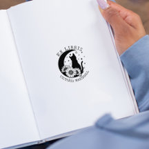 神秘的な月の猫ひまわり付きEx Libris Book