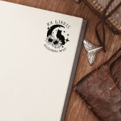 神秘的な月の猫ひまわり付きEx Libris Book ラバースタンプ