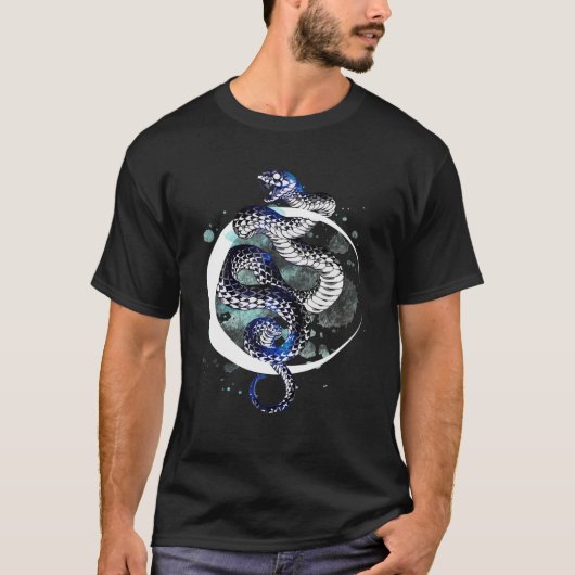 神秘的な月の結晶スネークムーンフェーズの結晶 Tシャツ (正面)