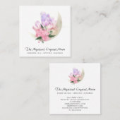 *~*神秘的な月の結晶フローラ宇宙グリッターSq スクエア名刺 (正面/裏面)