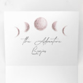 神秘的な月の赤面結婚ズ 三つ折り招待状 (内部最初)