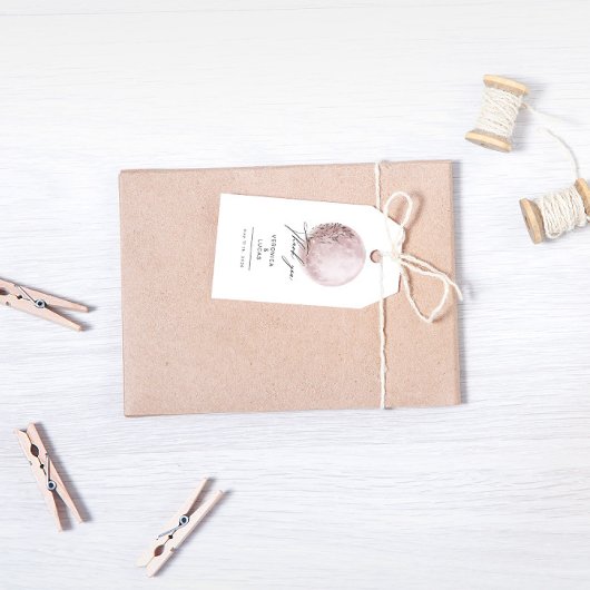 神秘的な月の赤面結婚ピンクの感謝 ギフトタグ