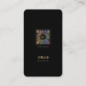 神秘的な月をイメージしたラグジュアリーなヘアサロンのQRコード 名刺 (裏面)