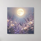 神秘的な月夜の壁画|満月の夜の静かな輝き キャンバスプリント (正面)