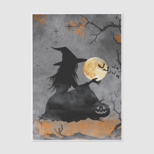 神秘的な月夜の魔女 薄葉紙 (正面)