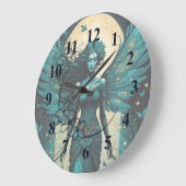 神秘的な月明かりの妖精 ラージ壁時計 (傾斜)