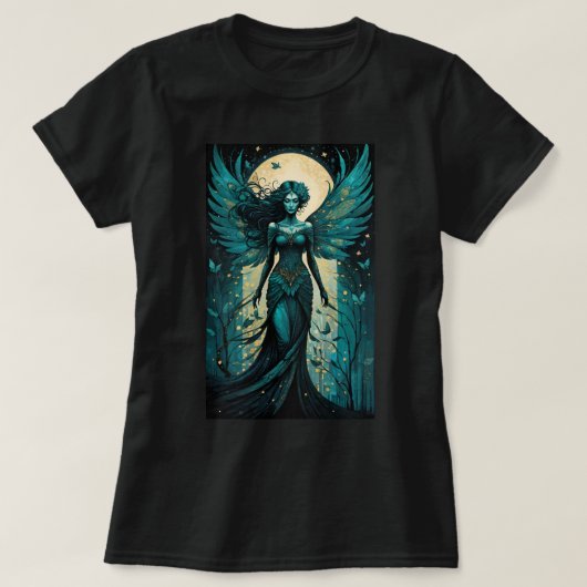 神秘的な月明かりの妖精 Tシャツ (デザイン正面)