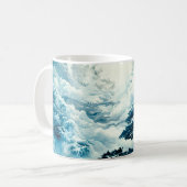 神秘的な月明かりの山の風景 コーヒーマグカップ (正面左)