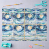 神秘的な月明かりの星雲n海デコページ 薄葉紙 (クラフト)