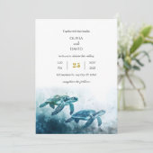 神秘的な月明かりの青い海タートルラブ結婚ズ 招待状 (スタンド正面)