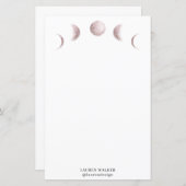 神秘的な月相赤面ピンク・モノグラム (正面/裏面)