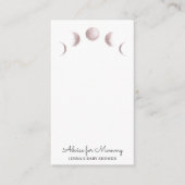 神秘的な月相赤面ベビーシャワーアドバイスカード エンクロージャーカード (正面)