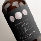 神秘的な月。繊細エレガントな黒結婚色 ワインラベル