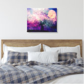 神秘的な木と夜の月 キャンバスプリント (インサイチュ (寝室))