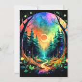 神秘的な木材を魅了した誕生日 招待状 (裏面)