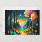 神秘的な木材グローブ魔法ベビーシャワー 招待状 (裏面)