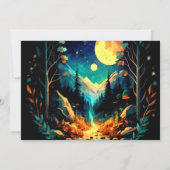 神秘的な木材コテージコアベビーシャワー 招待状 (裏面)