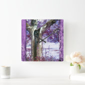 神秘的な木 スクエア壁時計 (ホーム)