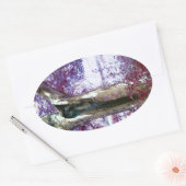 神秘的な木 楕円形シール (封筒)