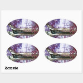 神秘的な木 楕円形シール (シート)