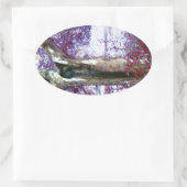 神秘的な木 楕円形シール (バッグ)