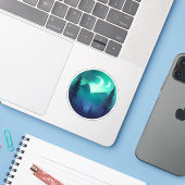 神秘的な松の上の二重の月 シール (ノートパソコンとiPhone)