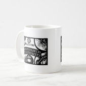 神秘的な板デザインを話す魔法 コーヒーマグカップ (正面左)