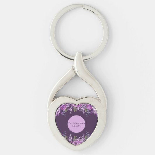 神秘的な果樹園：紫色の植物性至福キーチェーン キーホルダー (正面)