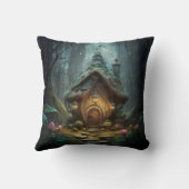 「神秘的な格言コテージお洒落：マッシュルームヘブン クッション (裏面)