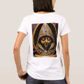 神秘的な格言：メディータの楕円形の石彫刻 Tシャツ (裏面)