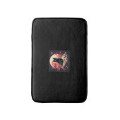 神秘的な桜ナイト_満月の黒猫 バスマット (正面縦)