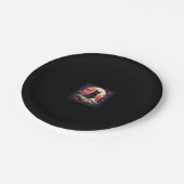 神秘的な桜ナイト_満月の黒猫 ペーパープレート (アングル)