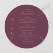 神秘的な梅金ゴールドサンムーンスターズ宇宙結婚ズ メニュー (正面)