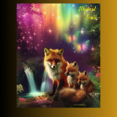 神秘的な森のキツネと子牛 フォトプリント           