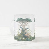 神秘的な森のミューズ芸術的 – 曇りガラスのマグカップ フロストグラスマグカップ (正面左)