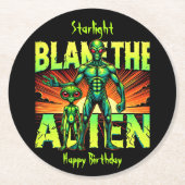 神秘的な森の中でエイリアンを非難する ラウンドペーパーコースター (正面)