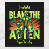 神秘的な森の中でエイリアンを非難する ワインラベル (シングルラベル)