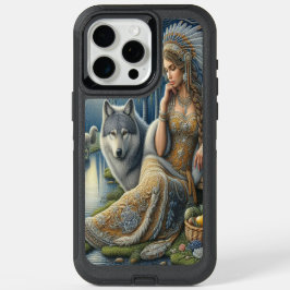 神秘的な森の中の月に照らされた魅力溢れる街